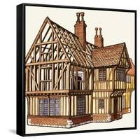 The Wonderful Story of Britain: Building a Tudor House-Peter Jackson-Framed Stretched Canvas