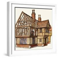 The Wonderful Story of Britain: Building a Tudor House-Peter Jackson-Framed Giclee Print