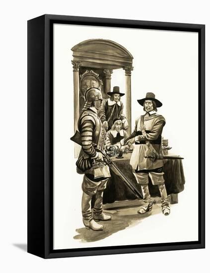 The Wonderful Story of Britain: Oliver Cromwell-Peter Jackson-Framed Stretched Canvas