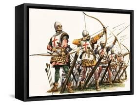 The Wonderful Story of Britain: the Bowmen of Britain-Peter Jackson-Framed Stretched Canvas