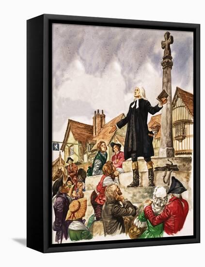 The Wonderful Story of Britain: The Good Work of John Wesley-Peter Jackson-Framed Stretched Canvas