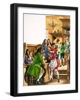 The Wonderful Story of Britain: The Wonderful Coffee-Houses-Peter Jackson-Framed Giclee Print