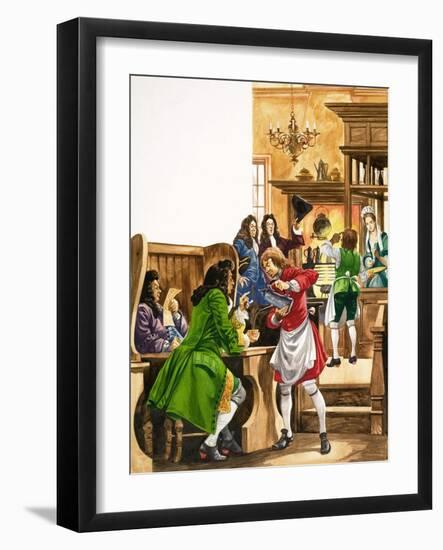 The Wonderful Story of Britain: The Wonderful Coffee-Houses-Peter Jackson-Framed Giclee Print