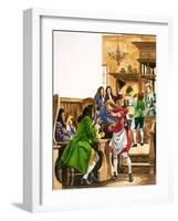 The Wonderful Story of Britain: The Wonderful Coffee-Houses-Peter Jackson-Framed Giclee Print