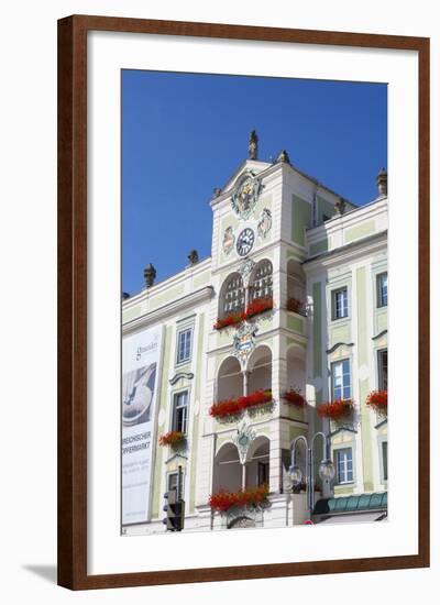 The Wonderfully Ornate Town Hall (Rathaus), Gmunden, Salzkammergut, Upper Austria, Austria, Europe-Doug Pearson-Framed Photographic Print