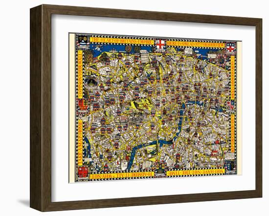 The Wonderground Map Of London Town-Macdonald Gill-Framed Art Print
