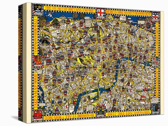 The Wonderground Map Of London Town-Macdonald Gill-Stretched Canvas