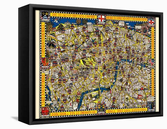 The Wonderground Map Of London Town-Macdonald Gill-Framed Stretched Canvas