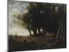 The Wood Gatherers, 1875-Jean-Baptiste-Camille Corot-Mounted Giclee Print