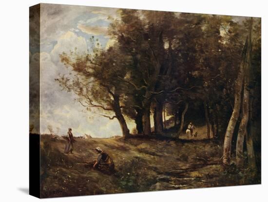 'The Wood Gatherers', c1843-Jean-Baptiste-Camille Corot-Stretched Canvas