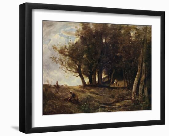 'The Wood Gatherers', c1843-Jean-Baptiste-Camille Corot-Framed Giclee Print