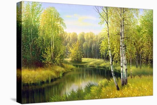 The Wood River In Autumn Day-balaikin2009-Stretched Canvas