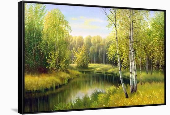 The Wood River In Autumn Day-balaikin2009-Framed Stretched Canvas