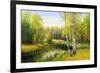 The Wood River In Autumn Day-balaikin2009-Framed Art Print