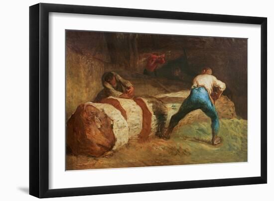 The Wood Sawyers, 1848-Jean-François Millet-Framed Giclee Print