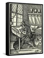 The Woodblock Cutter, 1568-Jost Amman-Framed Stretched Canvas