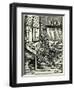 The Woodblock Cutter, 1568-Jost Amman-Framed Giclee Print