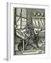 The Woodblock Cutter, 1568-Jost Amman-Framed Giclee Print