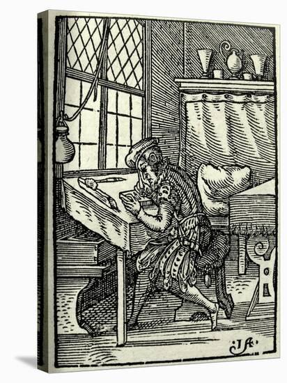 The Woodblock Cutter, 1568-Jost Amman-Stretched Canvas