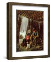 The Woodcutter's Meal, 1873 (Oil on Panel)-Pierre Edouard Frere-Framed Giclee Print