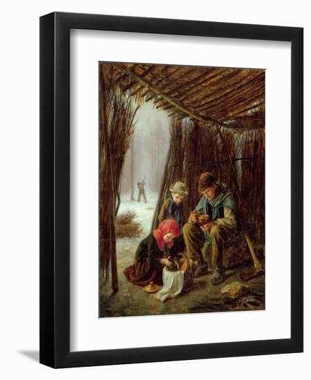 The Woodcutter's Meal, 1873 (Oil on Panel)-Pierre Edouard Frere-Framed Giclee Print