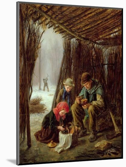 The Woodcutter's Meal, 1873 (Oil on Panel)-Pierre Edouard Frere-Mounted Giclee Print