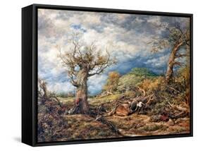 The Woodcutters, 1876 (Oil on Canvas)-John Linnell-Framed Stretched Canvas