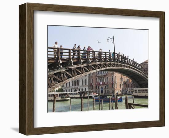 The Wooden Accademia Bridge Over the Grand Canal, Venice, UNESCO World Heritage Site, Veneto, Italy-Amanda Hall-Framed Photographic Print