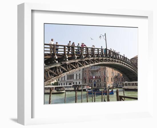 The Wooden Accademia Bridge Over the Grand Canal, Venice, UNESCO World Heritage Site, Veneto, Italy-Amanda Hall-Framed Photographic Print