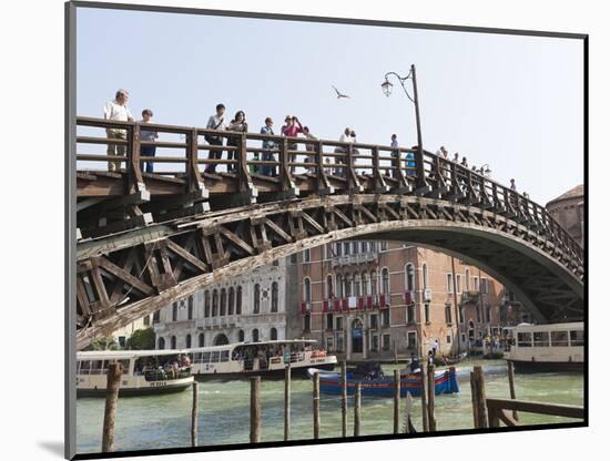 The Wooden Accademia Bridge Over the Grand Canal, Venice, UNESCO World Heritage Site, Veneto, Italy-Amanda Hall-Mounted Photographic Print