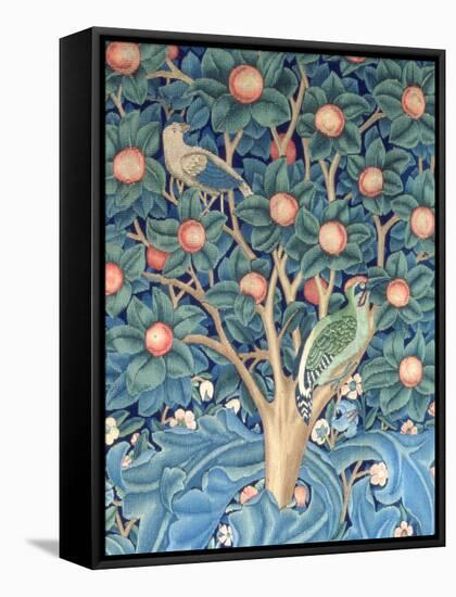 The Woodpecker Tapestry, Detail of the Woodpeckers, 1885 (Tapestry)-William Morris-Framed Stretched Canvas