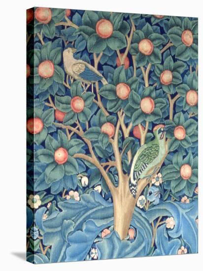 The Woodpecker Tapestry, Detail of the Woodpeckers, 1885 (Tapestry)-William Morris-Stretched Canvas