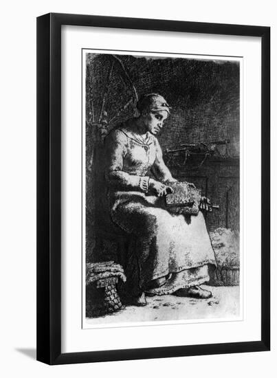 The Wool Carder, C1835-1875-Jean Francois Millet-Framed Giclee Print