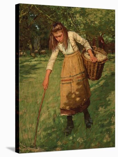 The Wool Gatherer-Henry Herbert La Thangue-Stretched Canvas