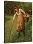 The Wool Gatherer-Henry Herbert La Thangue-Stretched Canvas