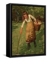 The Wool Gatherer-Henry Herbert La Thangue-Framed Stretched Canvas
