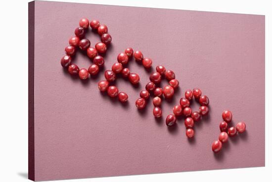 The Word Berry Written in Cranberries-Eising Studio - Food Photo and Video-Stretched Canvas