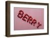 The Word Berry Written in Cranberries-Eising Studio - Food Photo and Video-Framed Photographic Print