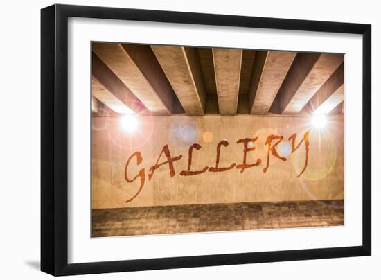 The Word Gallery Painted as Graffiti-Semmick Photo-Framed Photographic Print