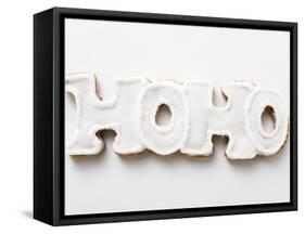 The Word Hoho in Gingerbread with White Icing-null-Framed Stretched Canvas