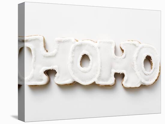 The Word Hoho in Gingerbread with White Icing-null-Stretched Canvas