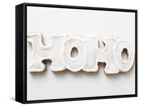 The Word Hoho in Gingerbread with White Icing-null-Framed Stretched Canvas