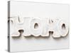 The Word Hoho in Gingerbread with White Icing-null-Stretched Canvas