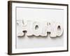 The Word Hoho in Gingerbread with White Icing-null-Framed Photographic Print