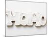 The Word Hoho in Gingerbread with White Icing-null-Mounted Photographic Print