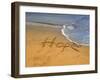 The Word Hope Carved, Popham Beach, Phippsburg, Maine, USA-Kathleen Clemons-Framed Photographic Print