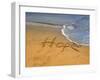 The Word Hope Carved, Popham Beach, Phippsburg, Maine, USA-Kathleen Clemons-Framed Photographic Print