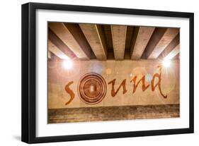 The Word Sound with Bass Speaker as Graffiti-Semmick Photo-Framed Photographic Print