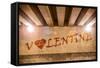 The Word Valentine with Heart Painted as Graffiti-Semmick Photo-Framed Stretched Canvas