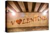 The Word Valentine with Heart Painted as Graffiti-Semmick Photo-Stretched Canvas